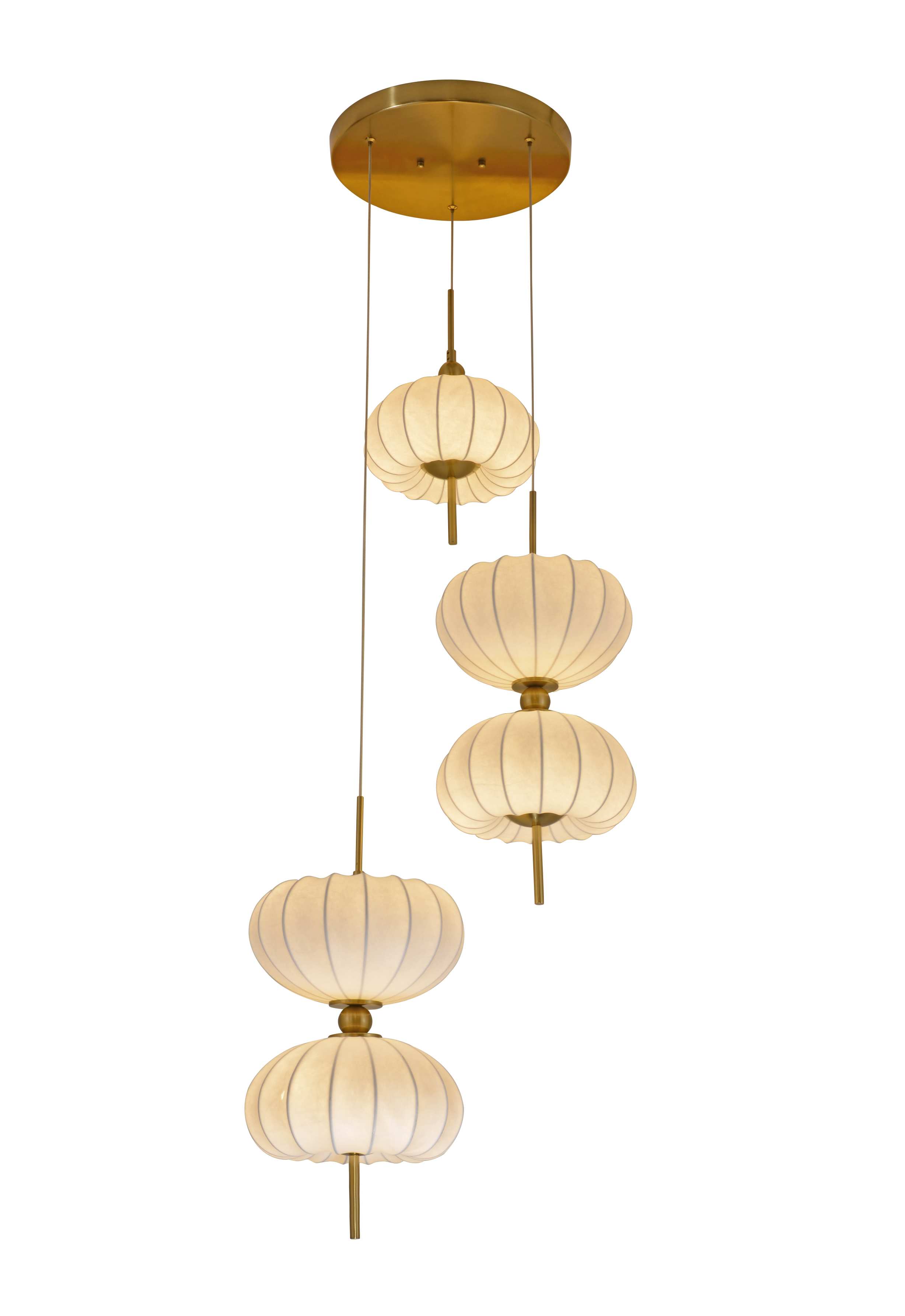 Cascading Pleated Kain Waluh Tangga Lampu Gantung