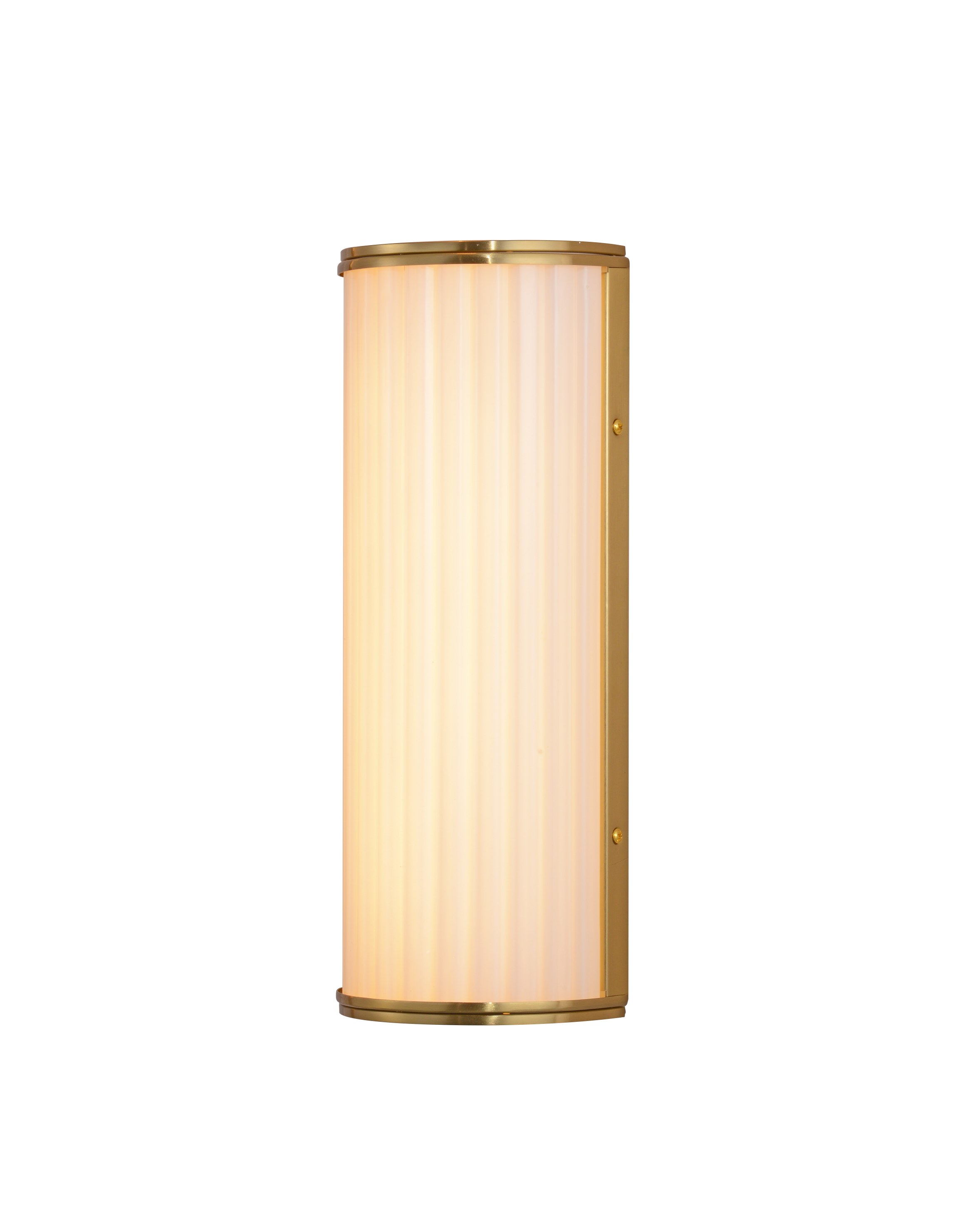 Silinder Fluted Kaca Kuningan Wall Sconce