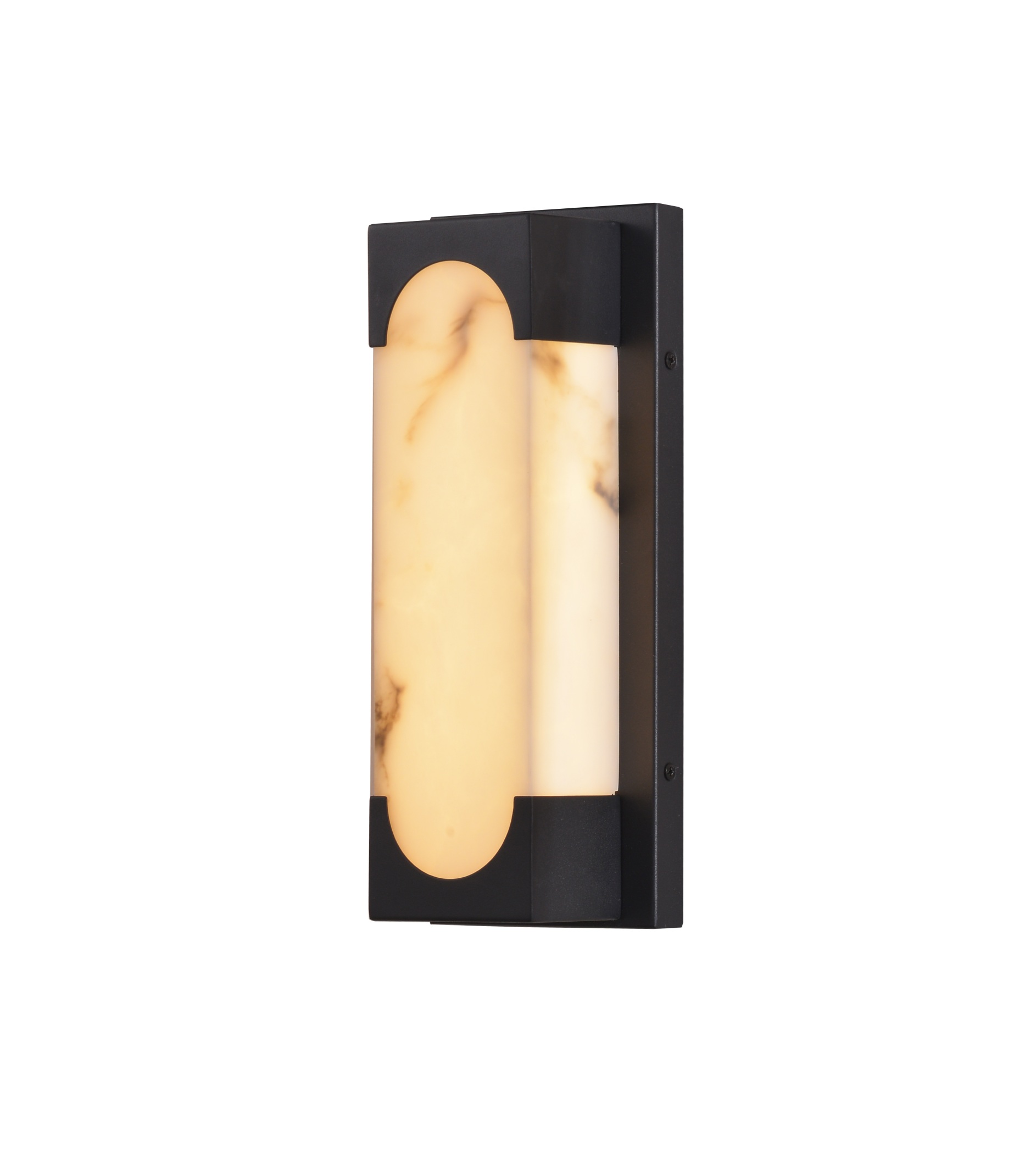 Modern Faux Rectangular Alabaster Shade Wall Sconce