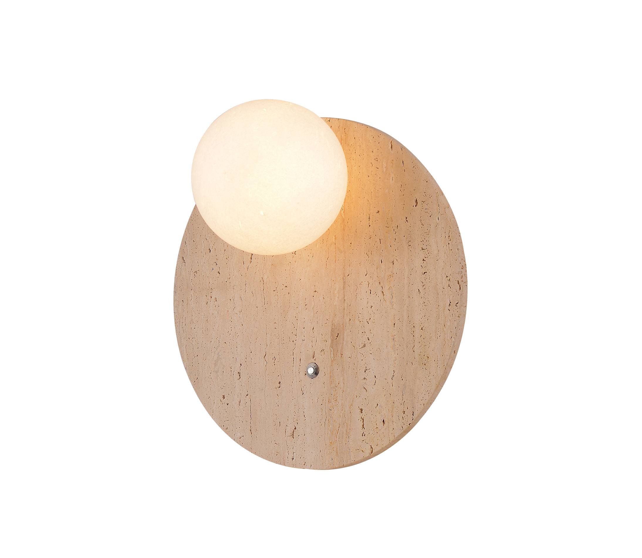 Round Travertine Globe Wall Sconce