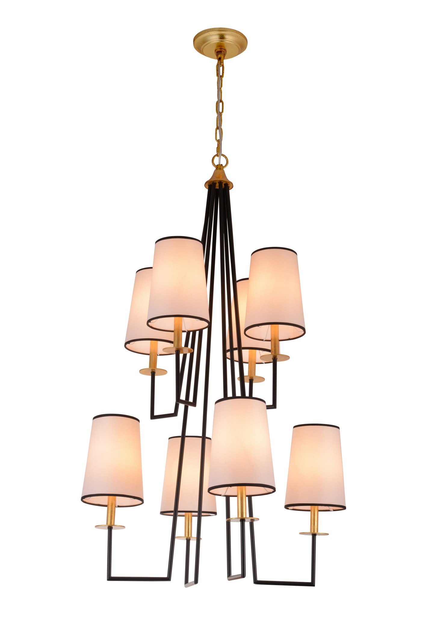 Geometris Tiered 8-Candelier Kain Emas Ireng Cahya